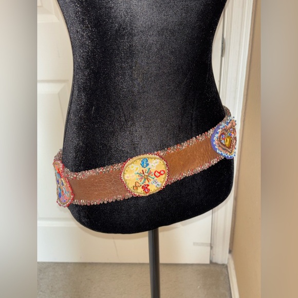 Vintage Handmade boho beaded belt Murano beads amazing piece rare find - Picture 5 of 16